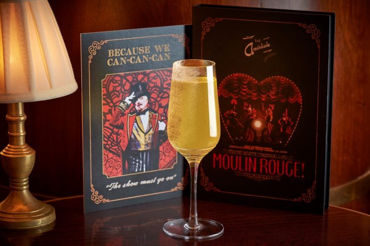 Moulin Rouge the Musical Champagne Cocktail Menu in Bar Americain